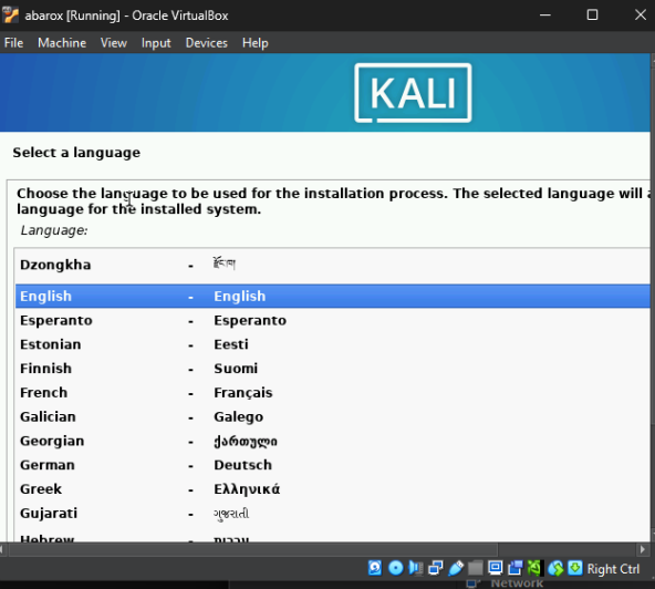 Mulai instalasi Kali Linux